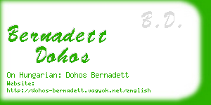 bernadett dohos business card